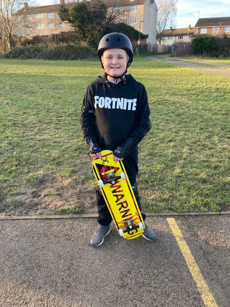 ethan with his skateboard