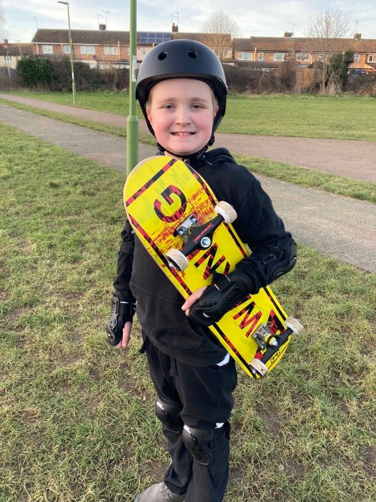 ethan with his skateboard