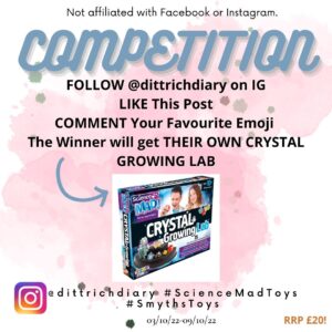 There is a competition to WIN your very own Crystal Growing Lab over on my Instagram Page from the 03/10/2022 until 09/10/22  so go over and follow the instructions to enter!