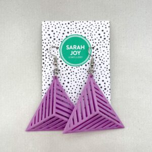 Large Stripe Earrings £25 + FREE UK delivery - Striking and stylish triangular design 3D printed in lightweight plant-based resin with stainless steel fixings. 